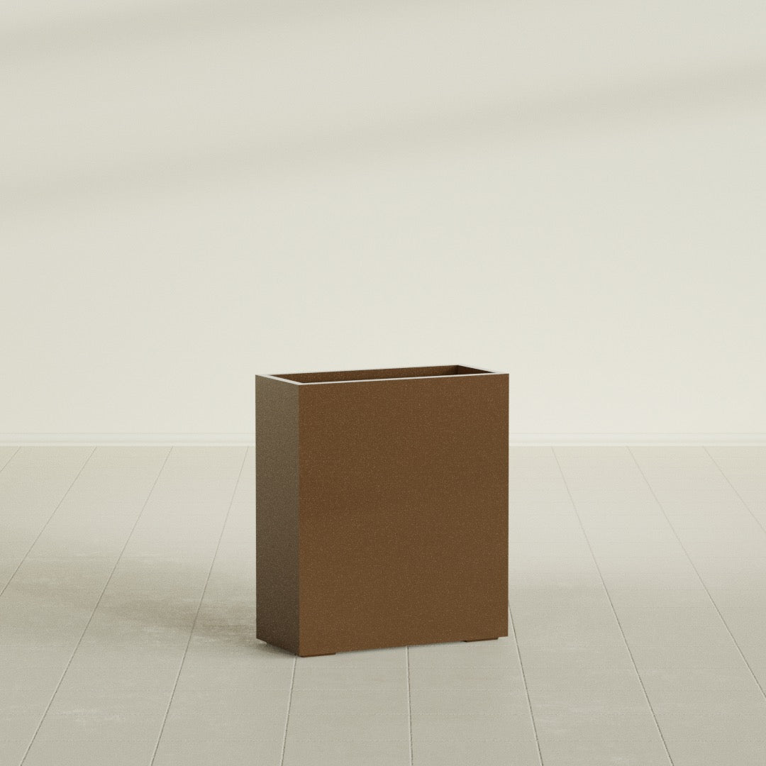 Perth Large Tall Rectangle Fiberglass Planter - 36 in x 16 in x 42 in - Metallic Bronze - Metallic Bronze,36 in x 16 in x 42 in