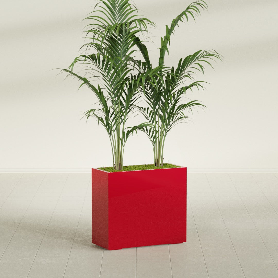 Potsdam Large Rectangle Fiberglass Planter - 36 in x 16 in x 32 in - Gloss Red - Gloss Red,36 in x 16 in x 32 in