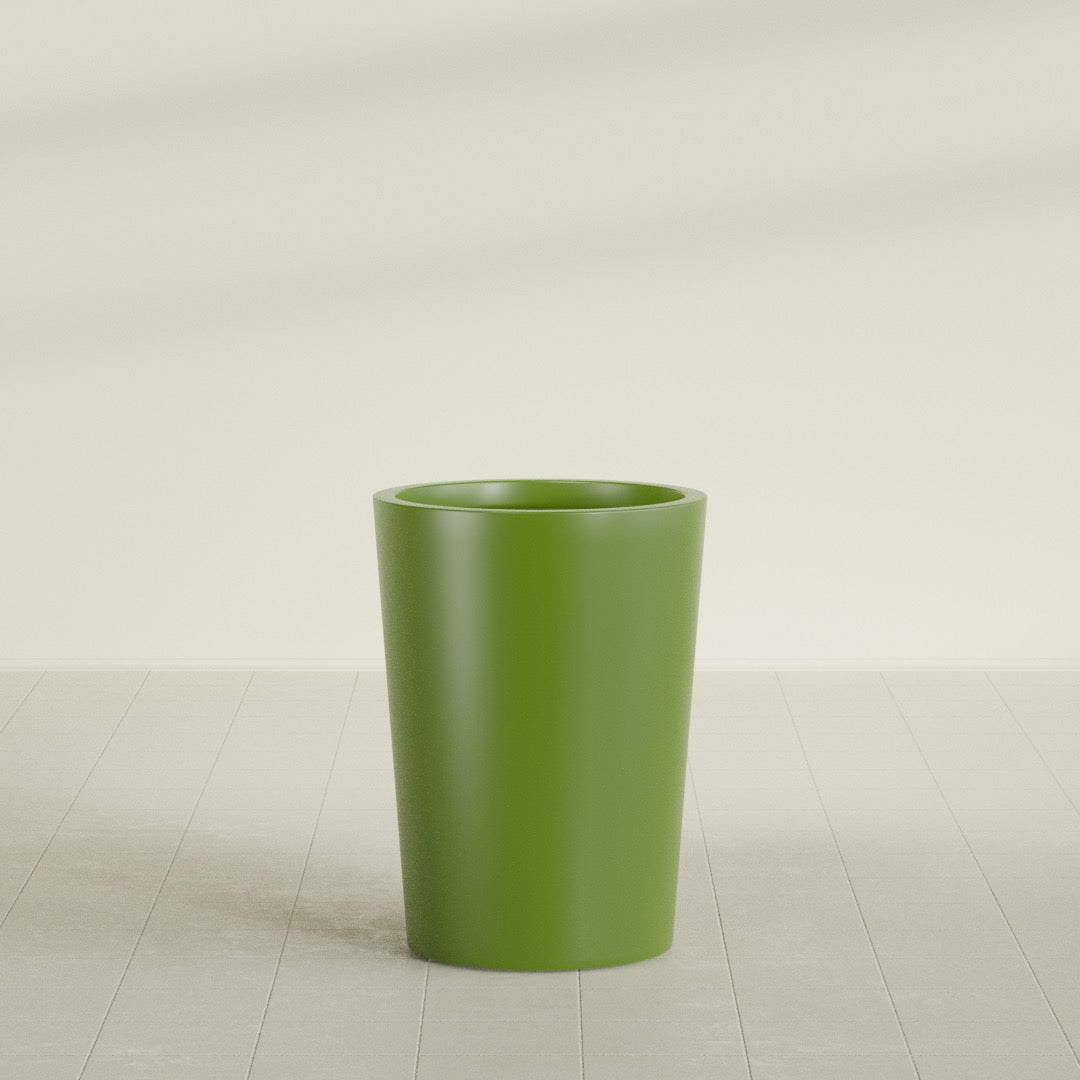 Tegel Large Round Fiberglass Planter - 22 in x 22 in x 30 in - Satin Green - Satin Green,22 in x 22 in x 30 in