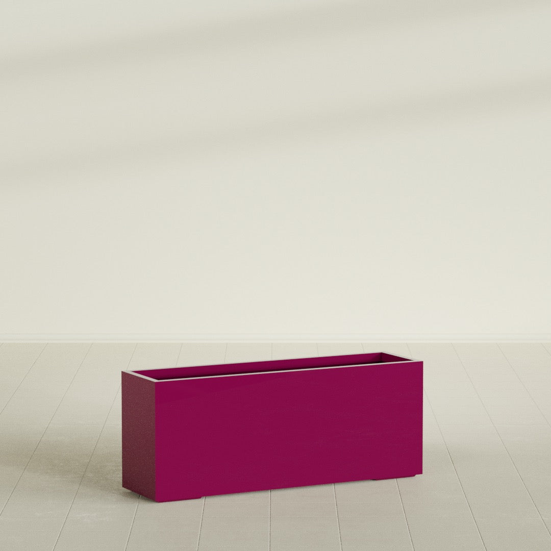 Tolga Extra Large Long Rectangle Fiberglass Planter - 60 in x 16 in x 24 in - Gloss Eggplant - Gloss Eggplant,60 in x 16 in x 24 in