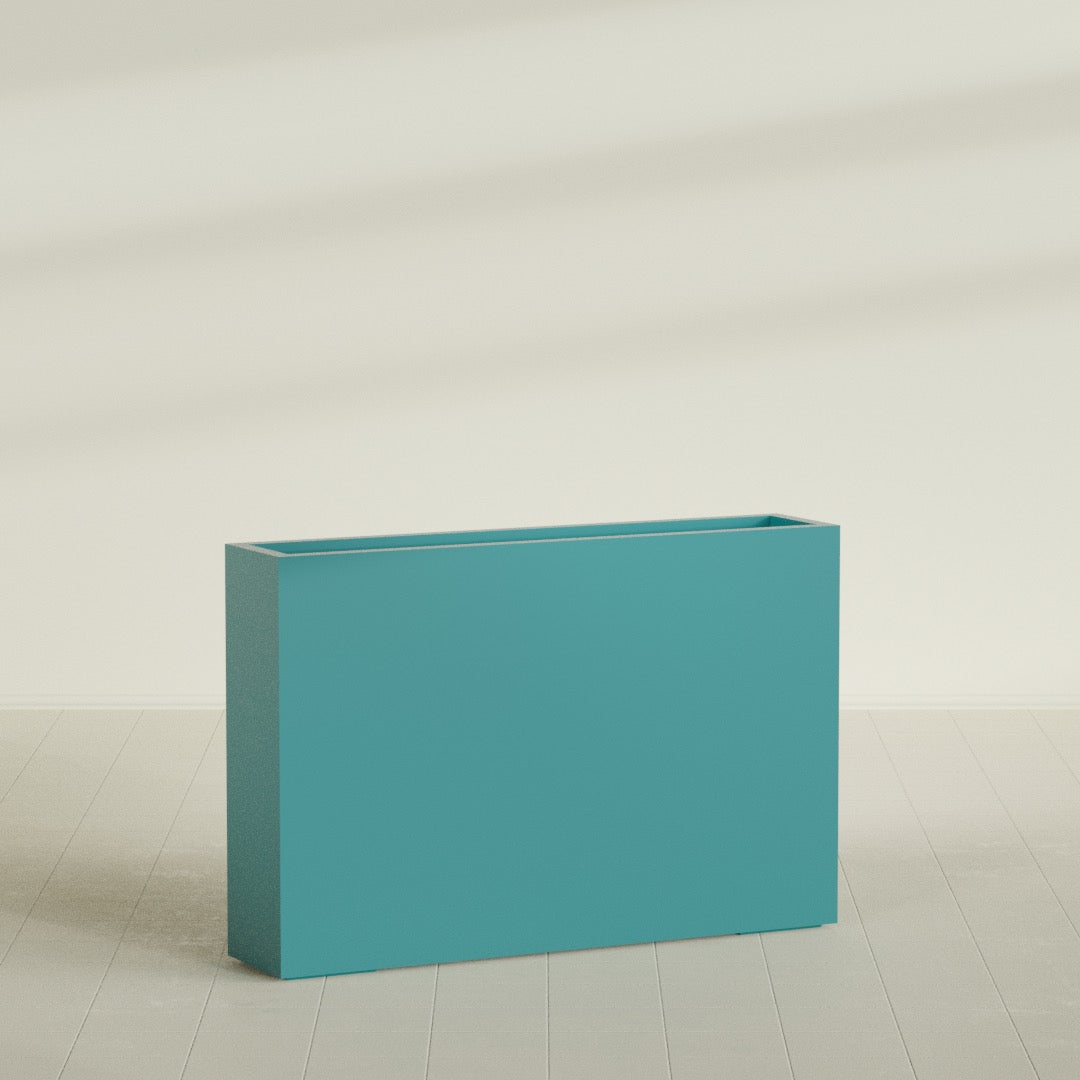 Amesbury Extra Large Narrow Rectangle Fiberglass Planter - 48 in x 10 in x 32 in - Satin Sea Foam - Satin Sea Foam,48 in x 10 in x 32 in