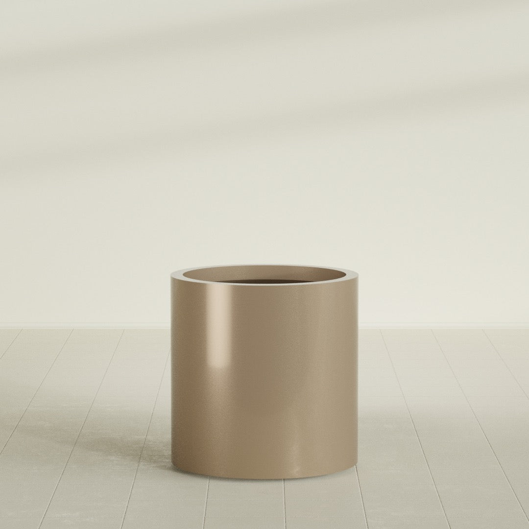Rio Grande Medium Round Fiberglass Planter - 22 in x 22 in x 22 in - Metallic Gold - Metallic Gold,22 in x 22 in x 22 in
