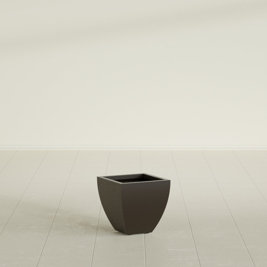 Lima Small Tapered Square Fiberglass Planter - 12 in x 12 in x 12 in - Matte Brown - Matte Brown,12 in x 12 in x 12 in