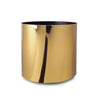 Small Round Metallic Plastic Planter - 14.5 in x 14.5 in x 14 in - Reflective Brass - Reflective Brass,14.5 in x 14.5 in x 14 in - Reflective Brass,14.5 in x 14.5 in x 14 in
