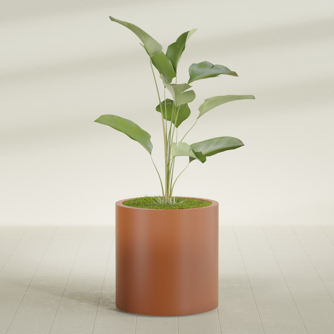 Rio Grande Medium Round Fiberglass Planter - 22 in x 22 in x 22 in - Matte Terracotta - Matte Terracotta,22 in x 22 in x 22 in