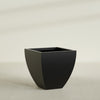 Lima Large Tapered Square Fiberglass Planter - 30 in x 30 in x 30 in - Matte Black - Matte Black,30 in x 30 in x 30 in