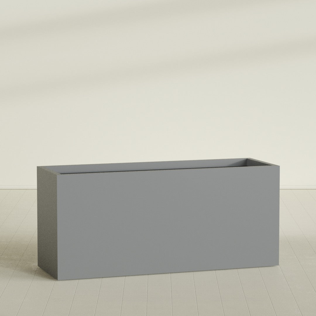 Brisbane Extra Large Long Rectangle Fiberglass Planter - 72 in x 24 in x 32 in - Metallic Gunmetal - Metallic Gunmetal,72 in x 24 in x 32 in