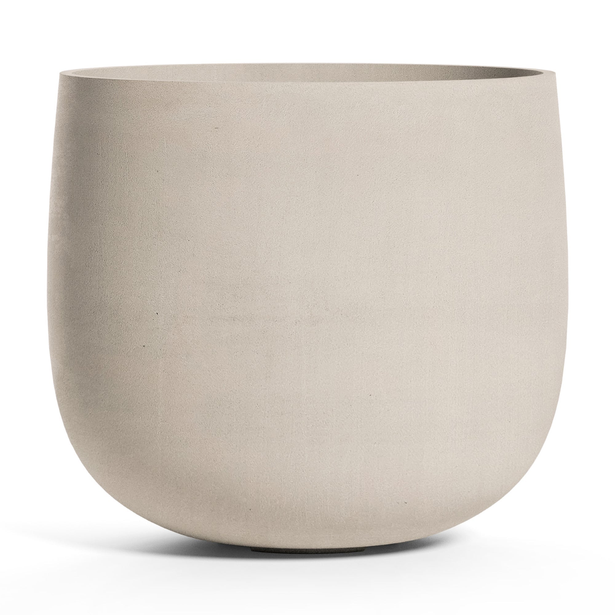 COSAPOTS Mondo Round Fiberglass Planter – Lightweight Indoor/Outdoor Plant Pot, Frost & Weather-Resistant, Handmade Modern Decorative Planter – 18.2" x 18.2" x 16.1" – Sand Stone - Sand Stone,18.2in diam. x 16.1in
