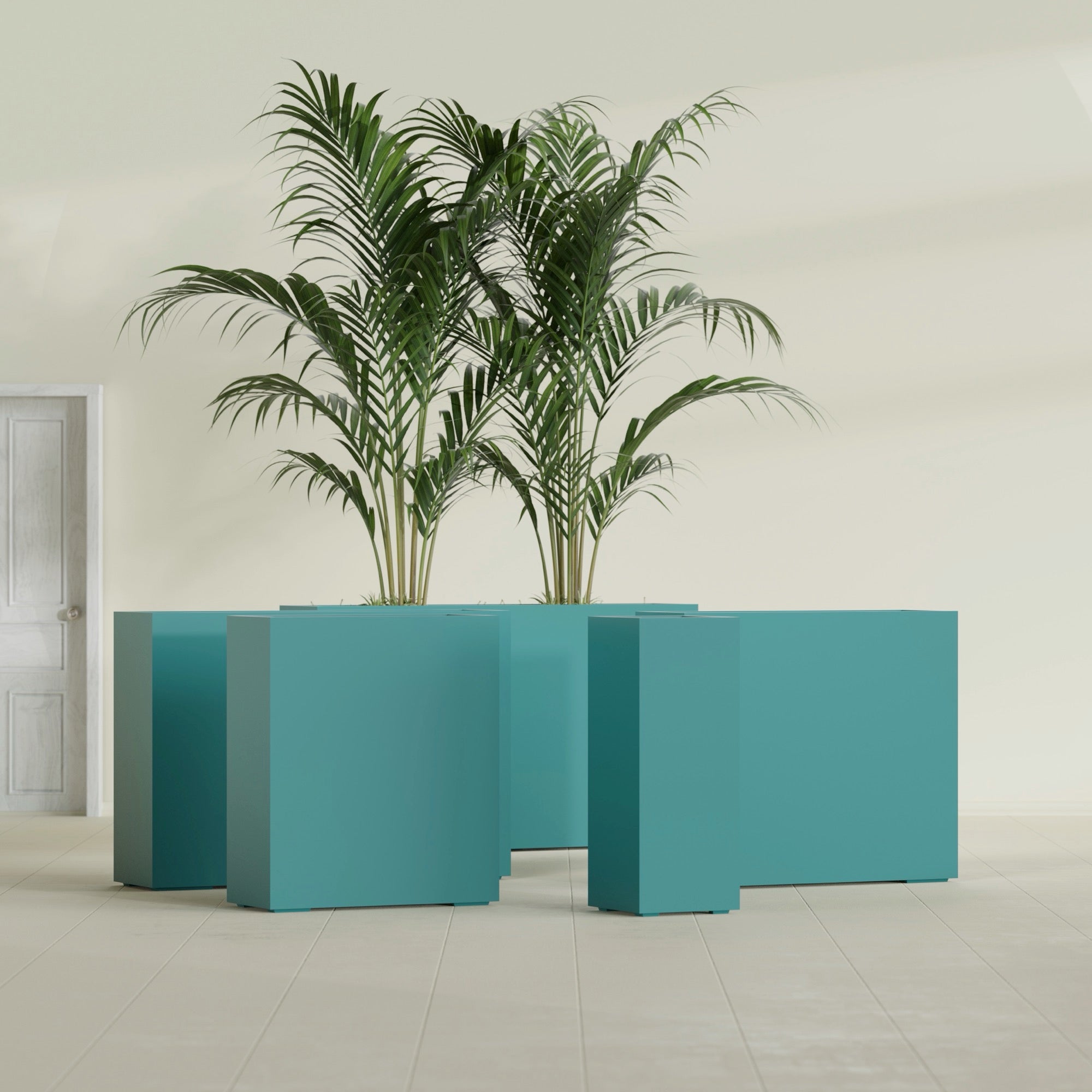 Perth Extra Large Long Rectangle Fiberglass Planter - 72 in x 16 in x 42 in - Satin Sea Foam - Satin Sea Foam,72 in x 16 in x 42 in