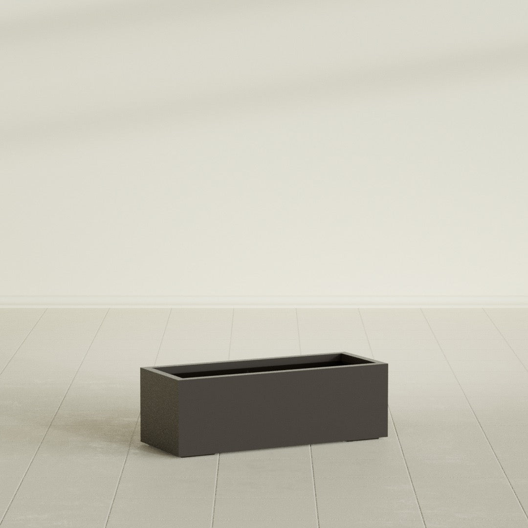 Cuba Large Long Rectangle Fiberglass Planter - 36 in x 14 in x 12 in - Matte Brown - Matte Brown,36 in x 14 in x 12 in