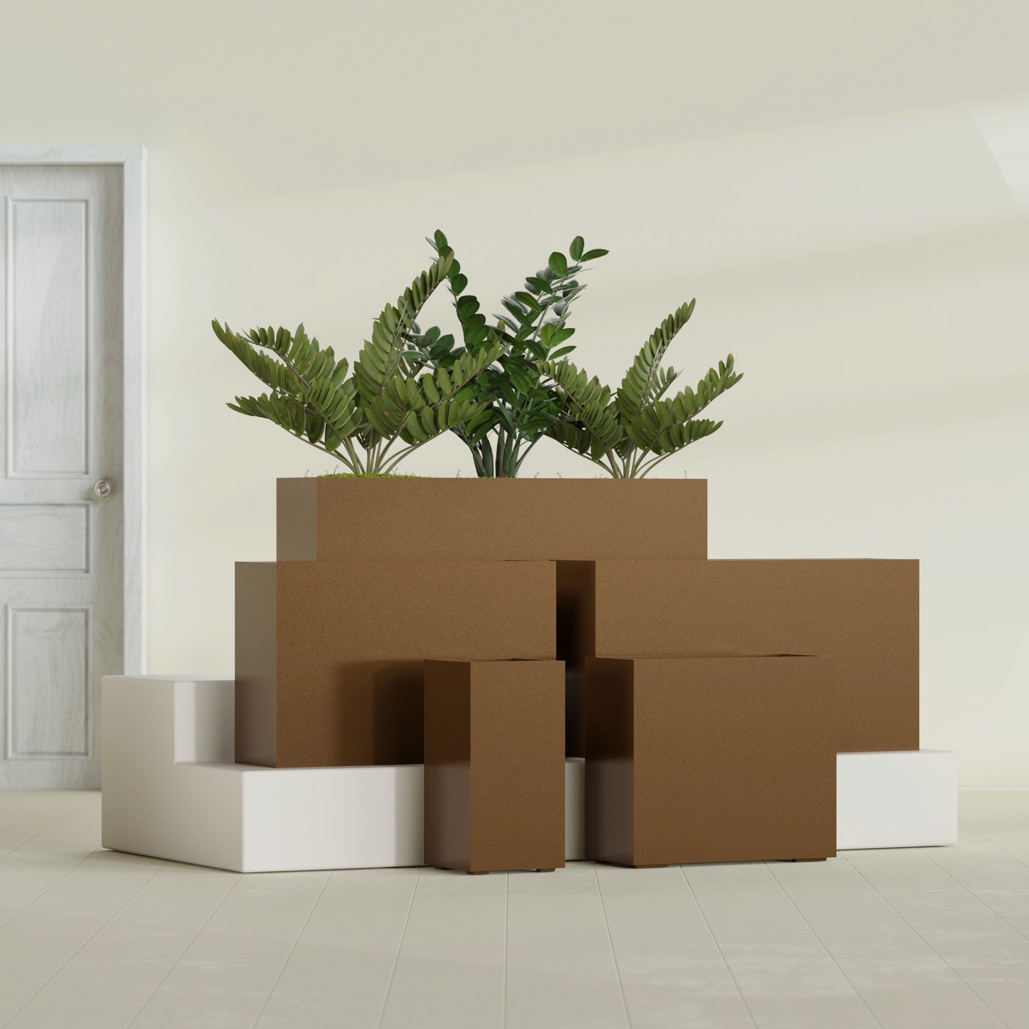 Potsdam Extra Large Long Rectangle Fiberglass Planter - 72 in x 16 in x 32 in - Metallic Bronze - Metallic Bronze,72 in x 16 in x 32 in