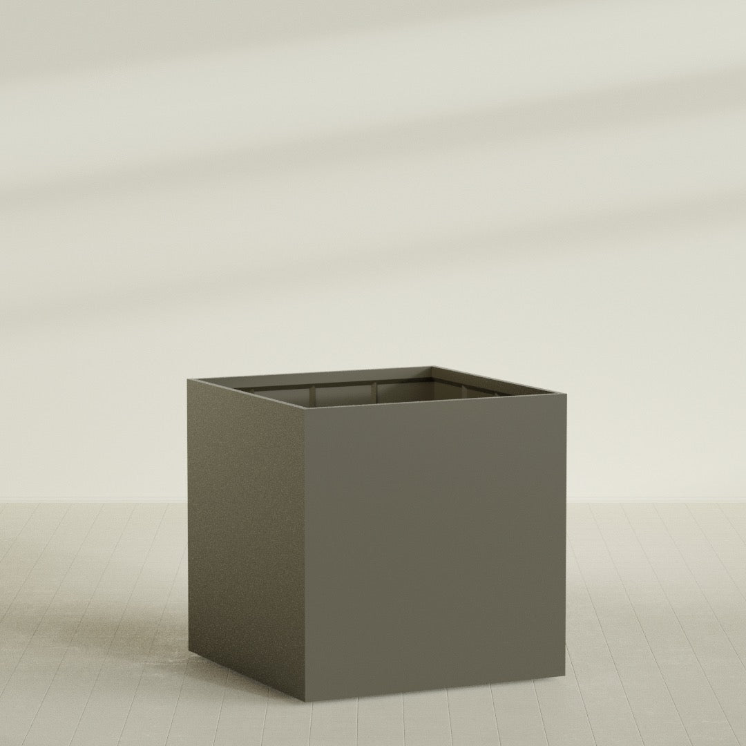 Montroy Extra Large Cube Square Fiberglass Planter - 60 in x 60 in x 60 in - Matte Bronze - Matte Bronze,60 in x 60 in x 60 in