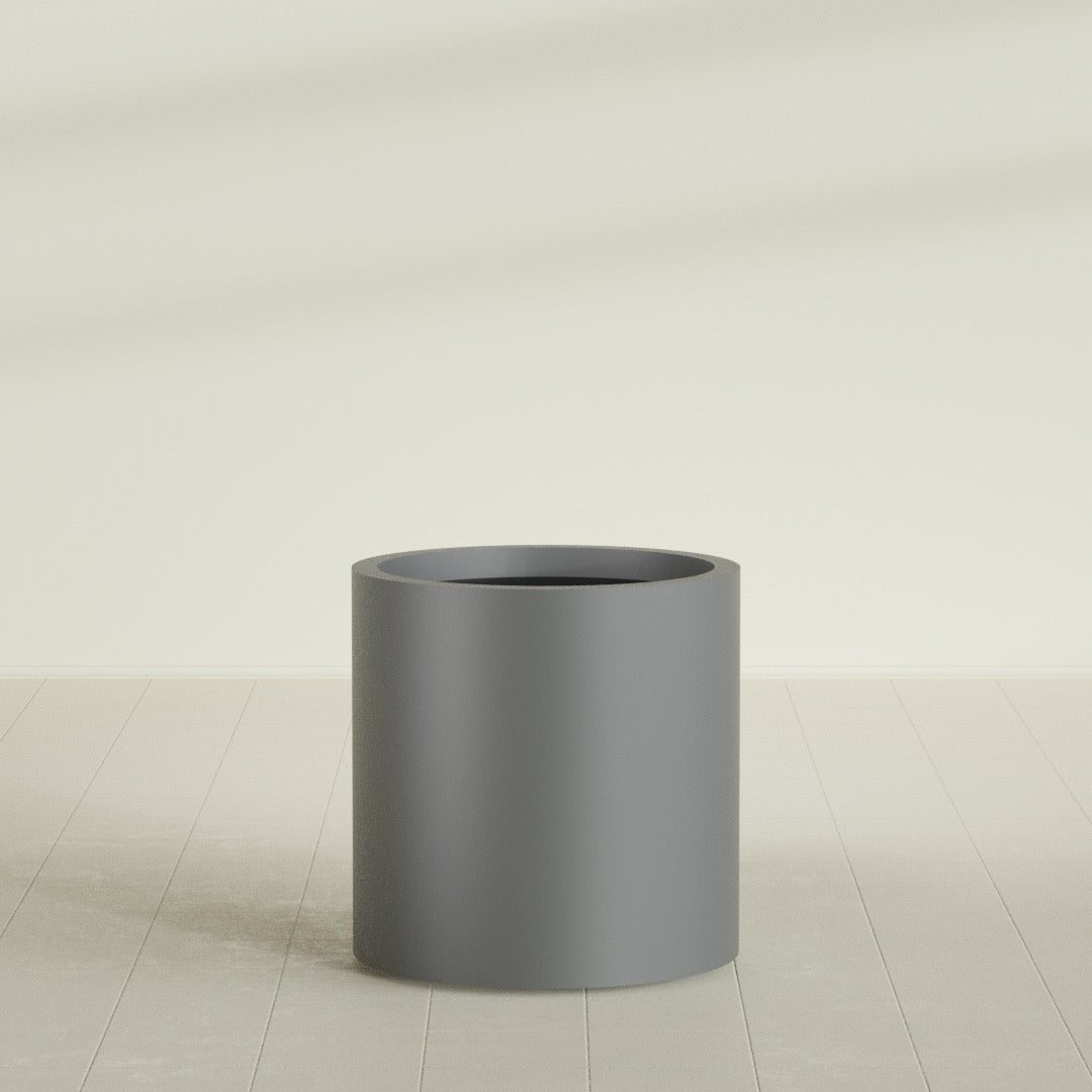 Rio Grande Medium Round Fiberglass Planter - 22 in x 22 in x 22 in - Metallic Gunmetal - Metallic Gunmetal,22 in x 22 in x 22 in