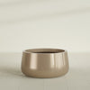Short Hayden Medium Round Fiberglass Planter - 20 in x 20 in x 10 in - Metallic Gold - Metallic Gold,20 in x 20 in x 10 in