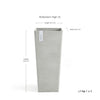 Rotterdam Medium Tall Square Planter - 12.6 in x 12.6 in x 27.5 in - Planter + Saucer - White Grey - White Grey,12.5 in x 12.5 in x 27.5 in,Planter + Saucer