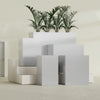 Darwin Extra Large Rectangle Fiberglass Planter - 48 in x 24 in x 42 in - Metallic Silver - Metallic Silver,48 in x 24 in x 42 in