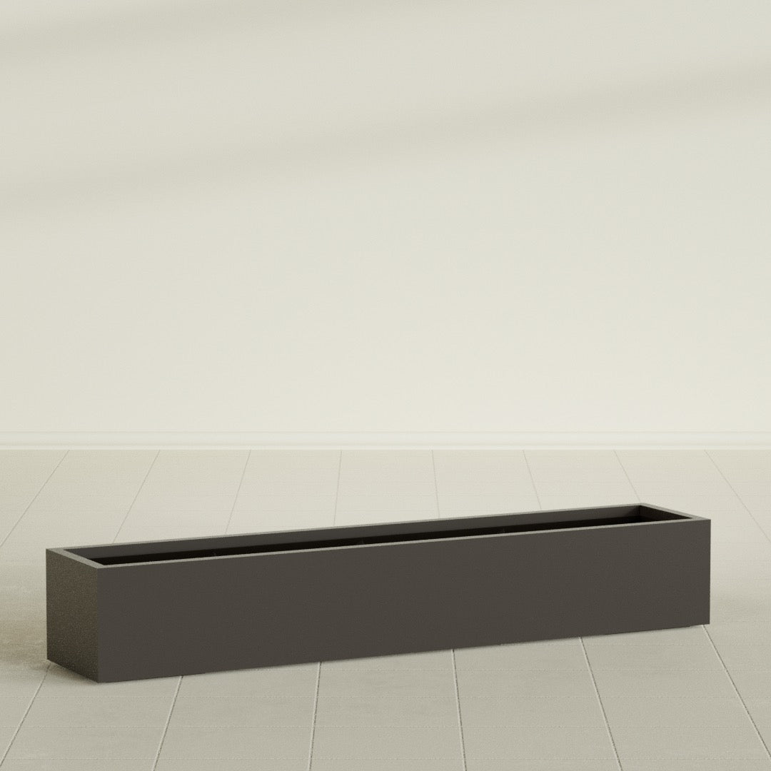 Cuba Extra Large Long Rectangle Fiberglass Planter - 72 in x 14 in x 12 in - Matte Brown - Matte Brown,72 in x 14 in x 12 in