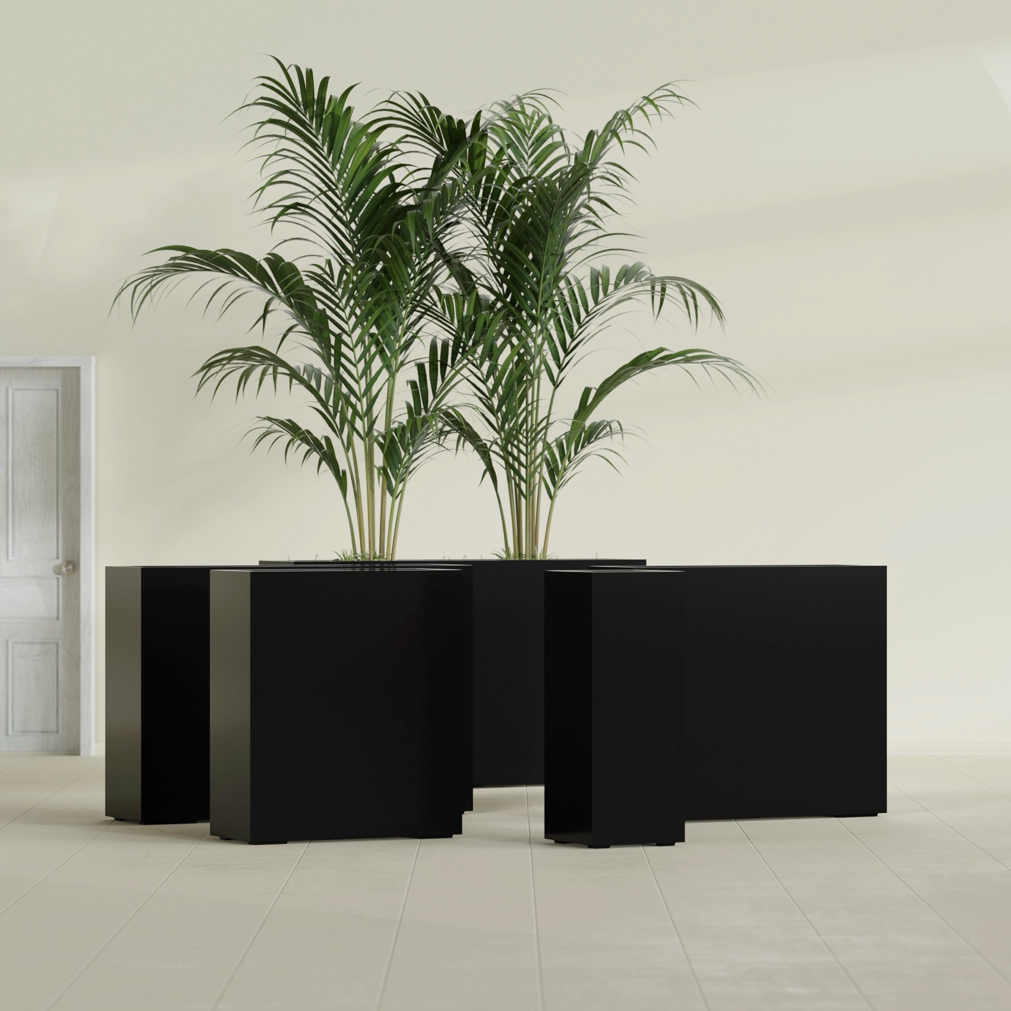 Perth Large Tall Rectangle Fiberglass Planter - 36 in x 16 in x 42 in - Gloss Black - Gloss Black,36 in x 16 in x 42 in