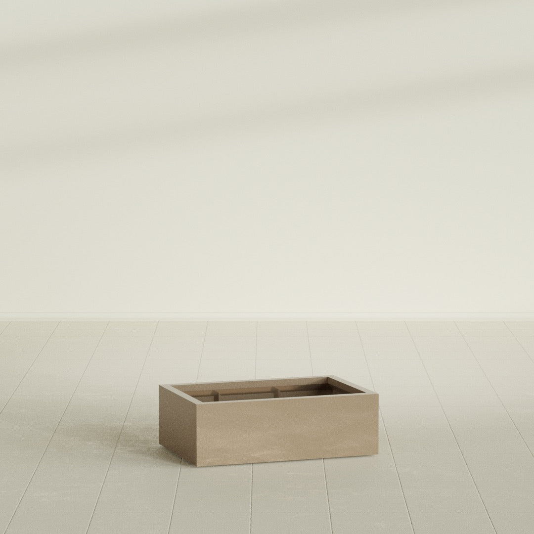 Antwerp Large Long Rectangle Fiberglass Planter - 36 in x 24 in x 12 in - Metallic Gold - Metallic Gold,36 in x 24 in x 12 in