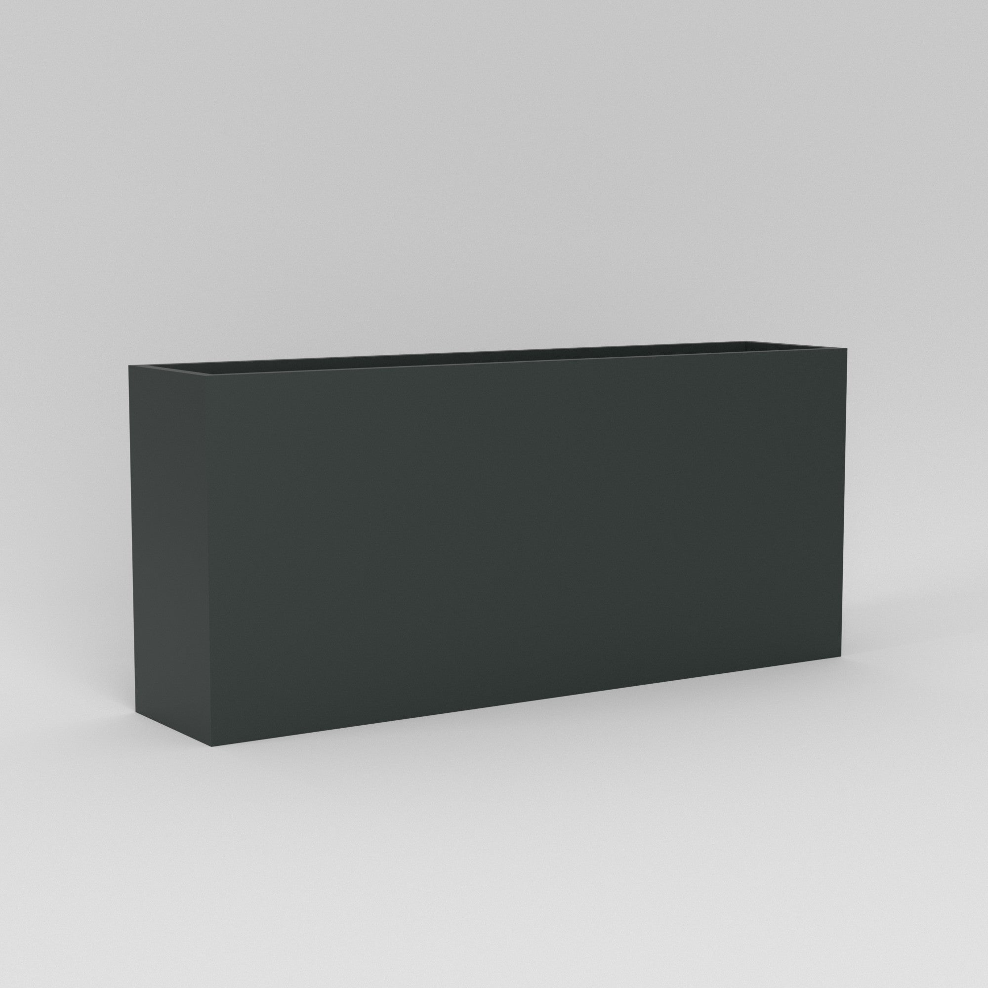 Potsdam Large Tall Rectangle Fiberglass Planter - 16 in x 16 in x 32 in - Matte Charcoal - Matte Charcoal,16 in x 16 in x 32 in