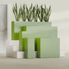 Delray Large Tall Rectangle Fiberglass Planter - 12 in x 12 in x 32 in - Satin Green - Satin Green,12 in x 12 in x 32 in