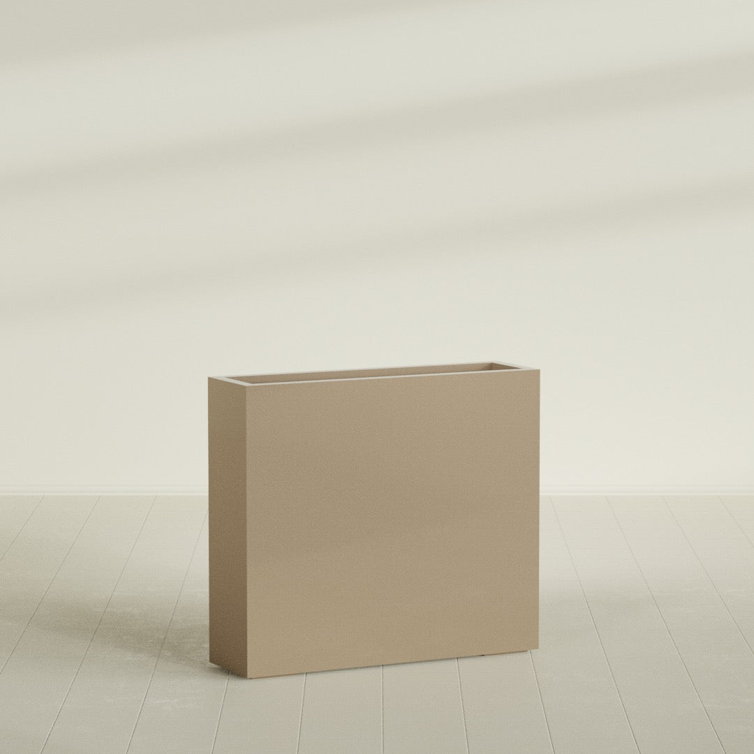 Amesbury Large Narrow Rectangle Fiberglass Planter - 36 in x 10 in x 32 in - Metallic Gold - Metallic Gold,36 in x 10 in x 32 in