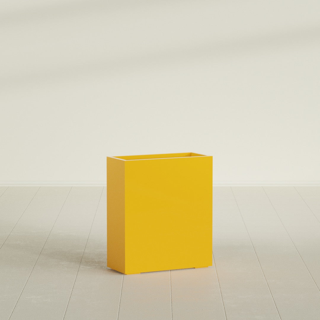 Perth Large Tall Rectangle Fiberglass Planter - 36 in x 16 in x 42 in - Gloss Saffron - Gloss Saffron,36 in x 16 in x 42 in