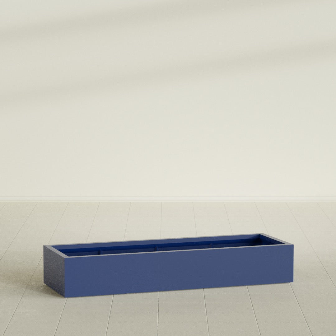 Antwerp Extra Large Long Rectangle Fiberglass Planter - 72 in x 24 in x 12 in - Matte Cobalt Blue - Matte Cobalt Blue,72 in x 24 in x 12 in