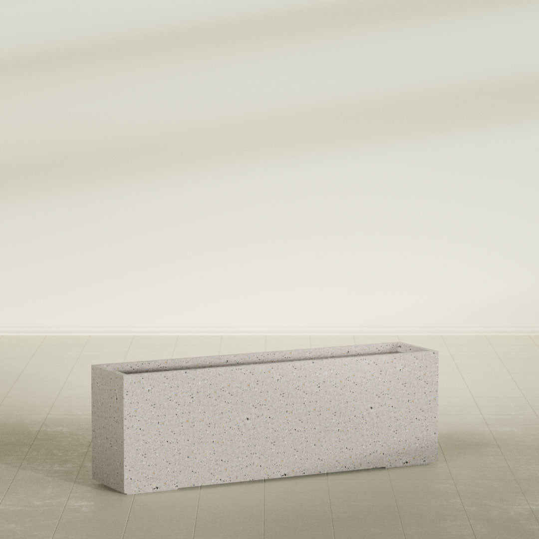 ProTone Fiberglass Premium Finish Extra Large Rectangle Planter - 72 in x 16 in x 24 in - StoneLight - Greystone - StoneLight - Greystone,72 in x 16 in x 24 in