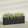 Hollywood Extra Large Narrow Rectangle Fiberglass Planter - 72 in x 12 in x 24 in - Matte Black - Matte Black,72 in x 12 in x 24 in
