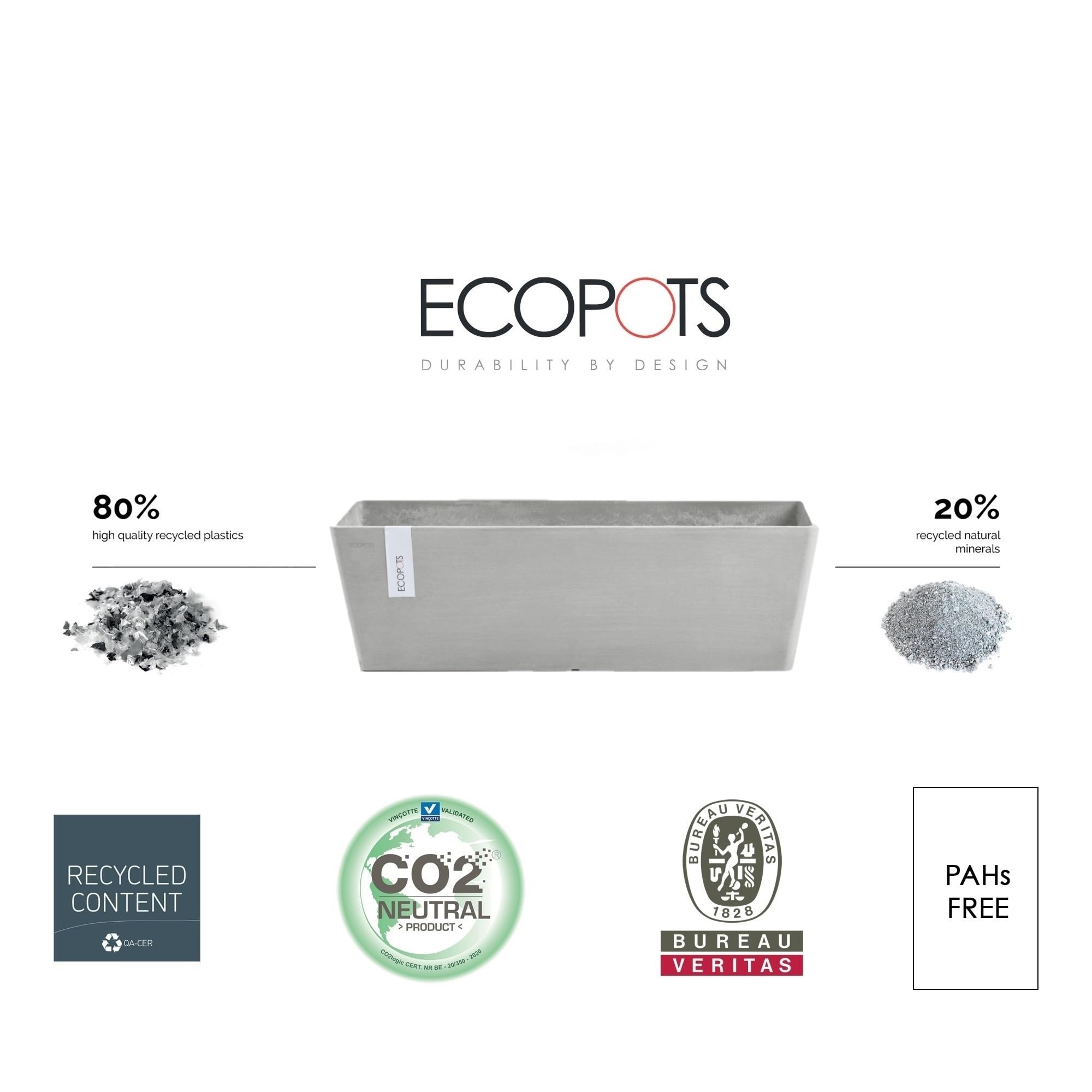 Bruges Medium Rectangle Planter - 21.75 in x 6.75 in x 6.75 in - White Grey - White Grey,21.75 in x 6.75 in x 6.75 in