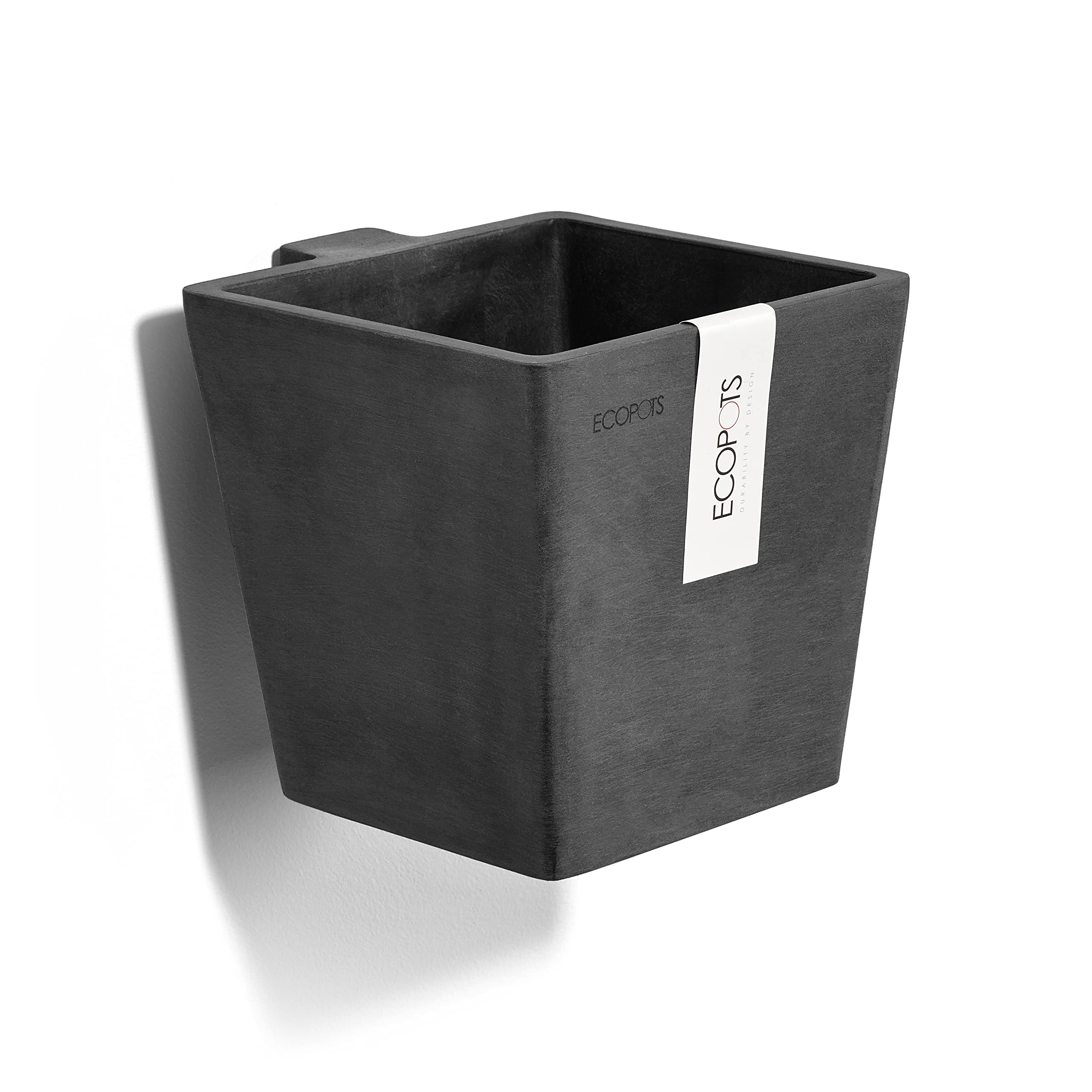 Manhattan Small Rectangle Wall Planter - 6 in x 6.75 in x 6 in - Dark Grey - Dark Grey,6 in x 6.75 in x 6 in