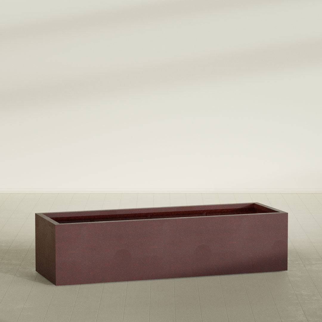 ProTone Fiberglass Premium Finish Extra Large Rectangle Planter - 72 in x 24 in x 18 in - Weathered Steel - Rust - Weathered Steel - Rust,72 in x 24 in x 18 in
