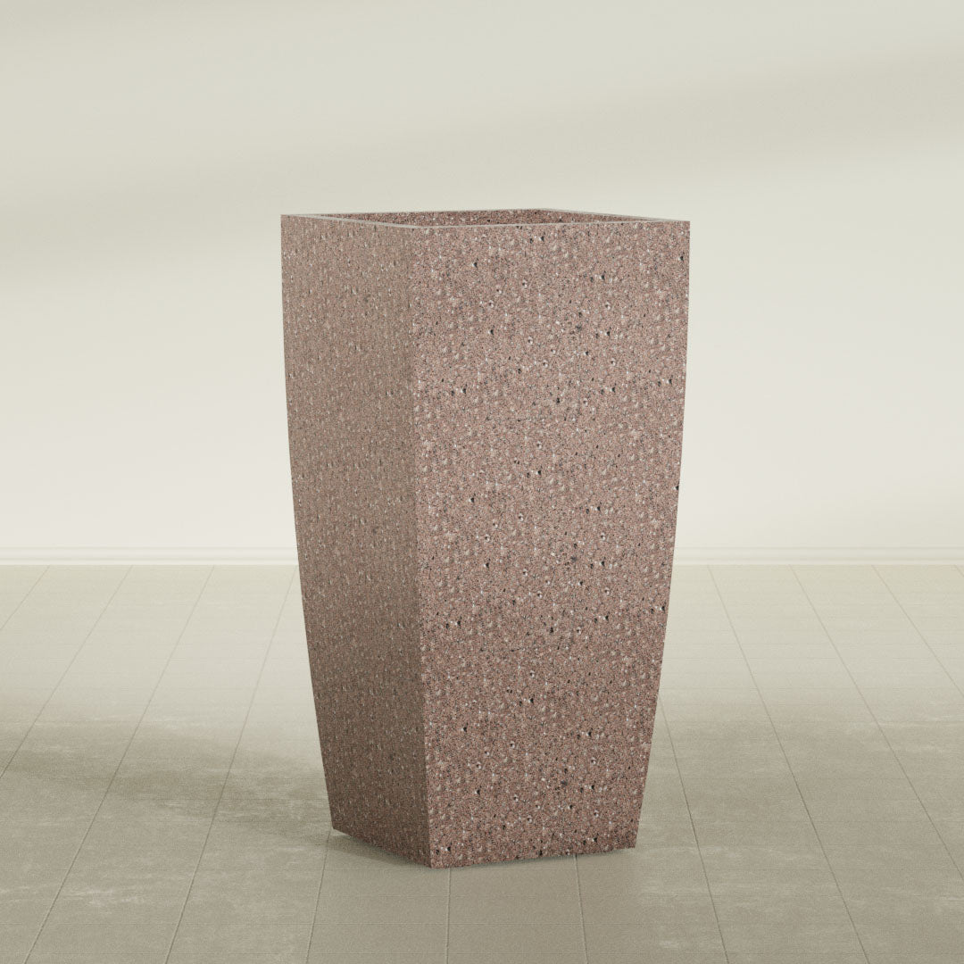 ProTone Fiberglass Premium Finish Large Tapered Column Planter - 23 in x 23 in x 48 in - StoneLight - Sunstone - StoneLight - Sunstone,23 in x 23 in x 48 in