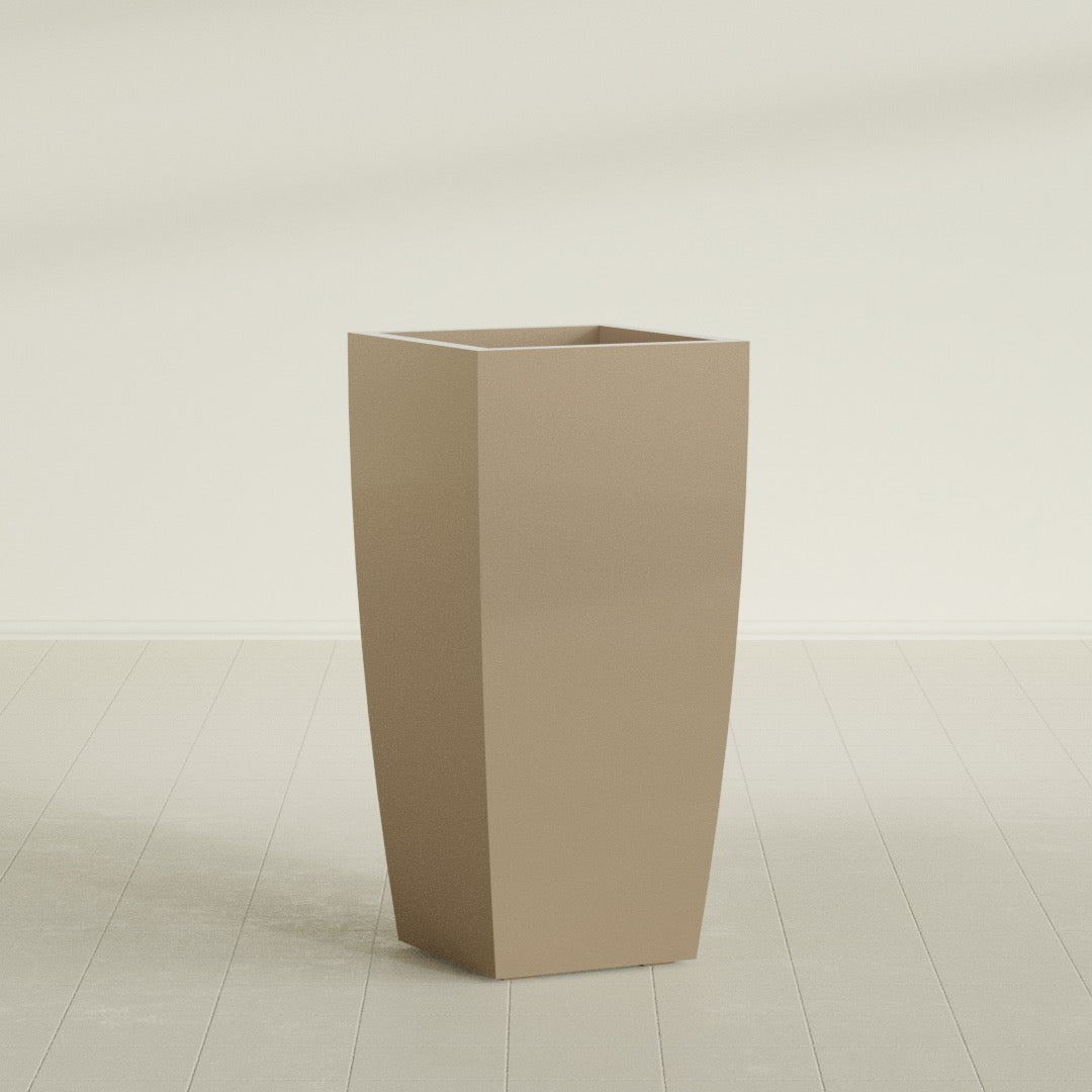 Toulan Large Tall Tapered Square Fiberglass Planter - 20 in x 20 in x 42 in - Metallic Gold - Metallic Gold,20 in x 20 in x 42 in