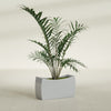 Seoul Large Curved Abstract Fiberglass Planter - 32 in x 12 in x 18 in - Metallic Silver - Metallic Silver,32 in x 12 in x 18 in