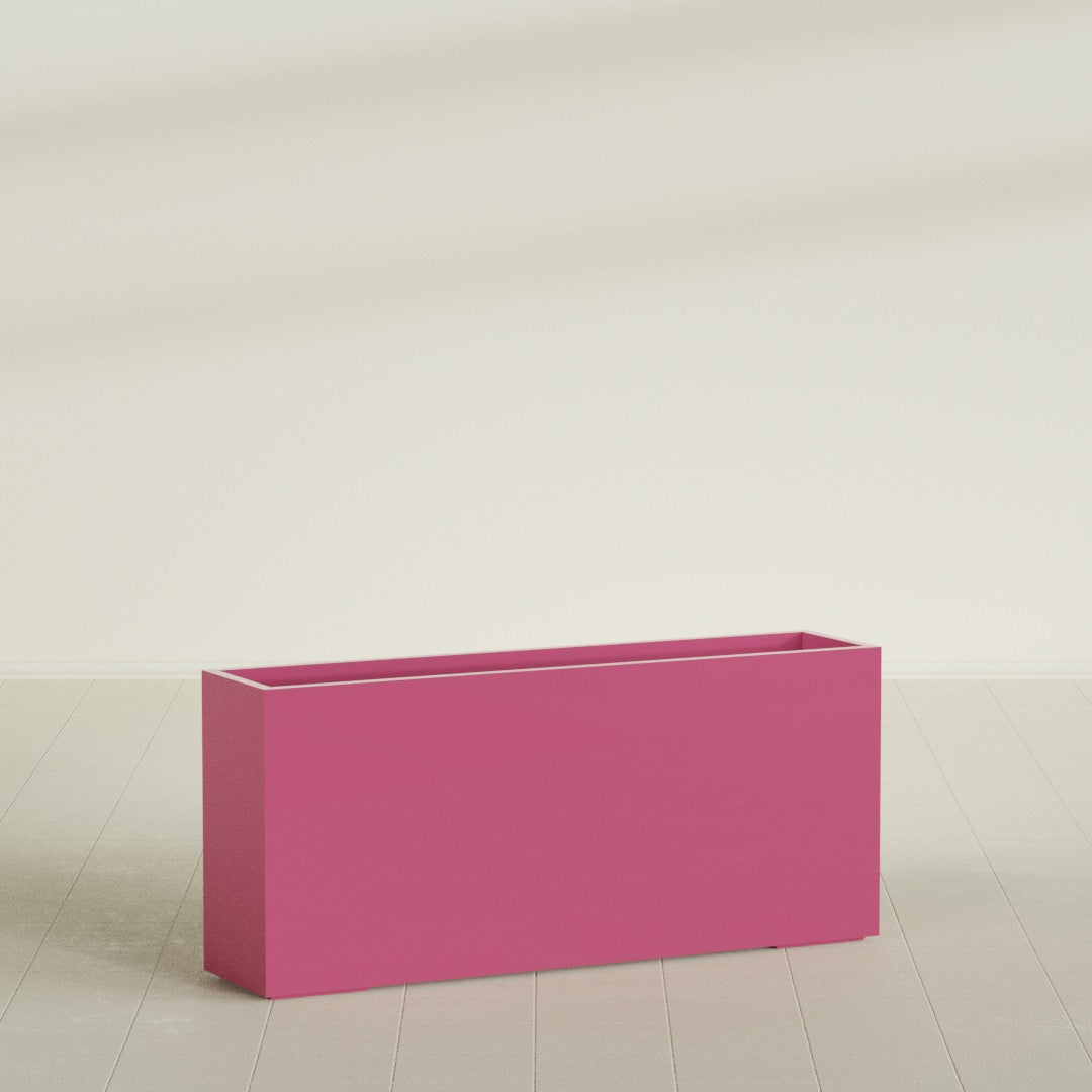Potsdam Extra Large Long Rectangle Fiberglass Planter - 72 in x 16 in x 32 in - Gloss Pink Violet - Gloss Pink Violet,72 in x 16 in x 32 in