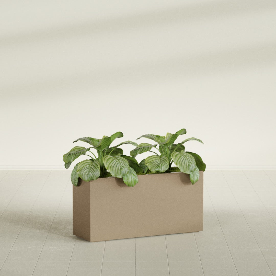 Miami Large Narrow Rectangle Fiberglass Planter - 36 in x 12 in x 18 in - Metallic Gold - Metallic Gold,36 in x 12 in x 18 in