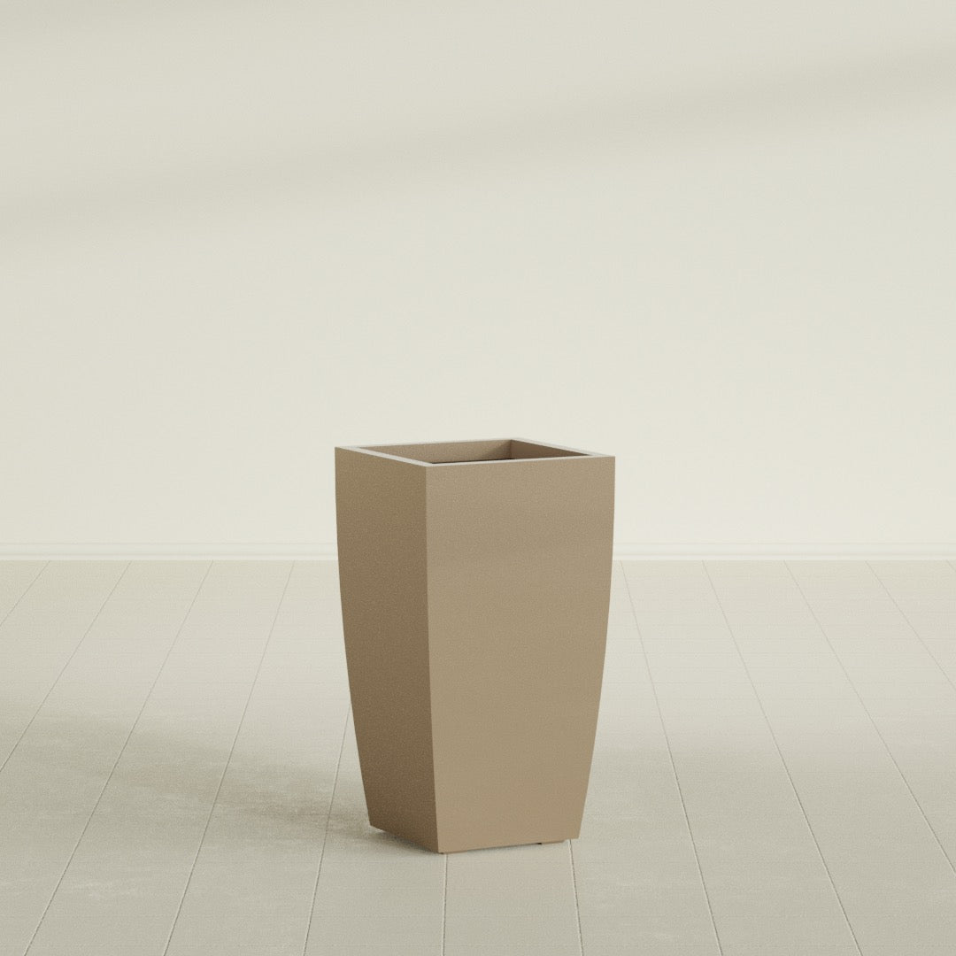 Toulan Large Tall Tapered Square Fiberglass Planter - 16 in x 16 in x 30 in - Metallic Gold - Metallic Gold,16 in x 16 in x 30 in