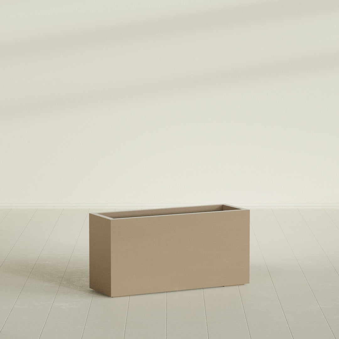 Miami Large Narrow Rectangle Fiberglass Planter - 36 in x 12 in x 18 in - Metallic Gold - Metallic Gold,36 in x 12 in x 18 in