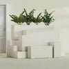 Hollywood Large Narrow Rectangle Fiberglass Planter - 36 in x 12 in x 24 in - Satin Beige - Satin Beige,36 in x 12 in x 24 in