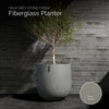 Mondo Large Planter – Grey Stone Finish – Fiberglass Indoor/Outdoor and Weather-Resistant Round Planter (39.5" D x 40" H Exterior, 37.8" D x 39.5" H Interior) - Grey Stone,39.5 in x 39.5 in x 39.5 in