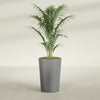 Tegel Medium Round Fiberglass Planter - 18 in x 18 in x 26 in - Metallic Gunmetal - Metallic Gunmetal,18 in x 18 in x 26 in