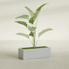 Cuba Large Long Rectangle Fiberglass Planter - 36 in x 14 in x 12 in - Metallic Silver - Metallic Silver,36 in x 14 in x 12 in