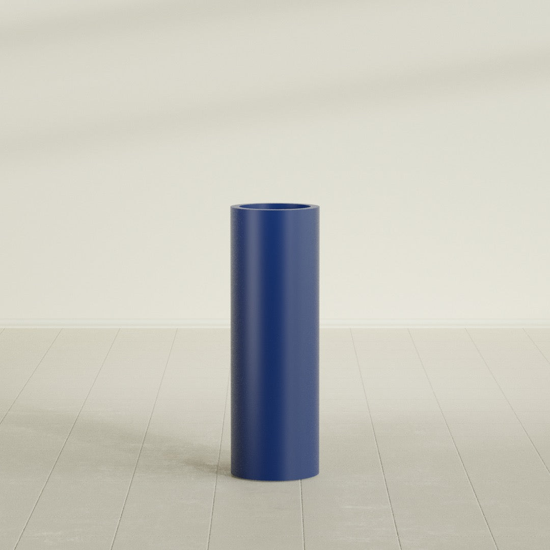 Corry Large Tall Cylinder Fiberglass Planter - 10 in x 10 in x 30 in - Matte Cobalt Blue - Matte Cobalt Blue,10 in x 10 in x 30 in