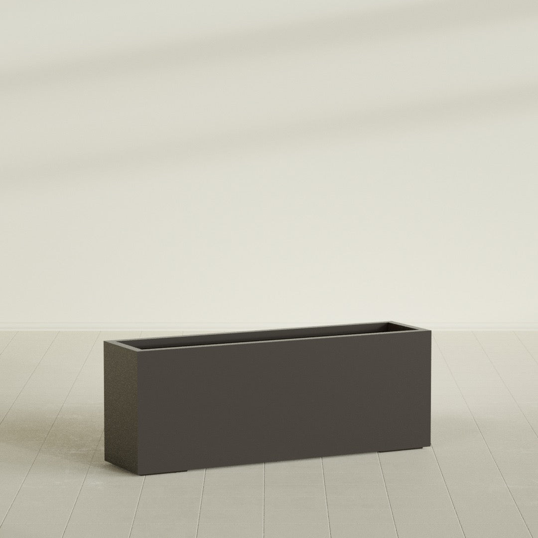 Miami Extra Large Narrow Rectangle Fiberglass Planter - 48 in x 12 in x 18 in - Matte Brown - Matte Brown,48 in x 12 in x 18 in