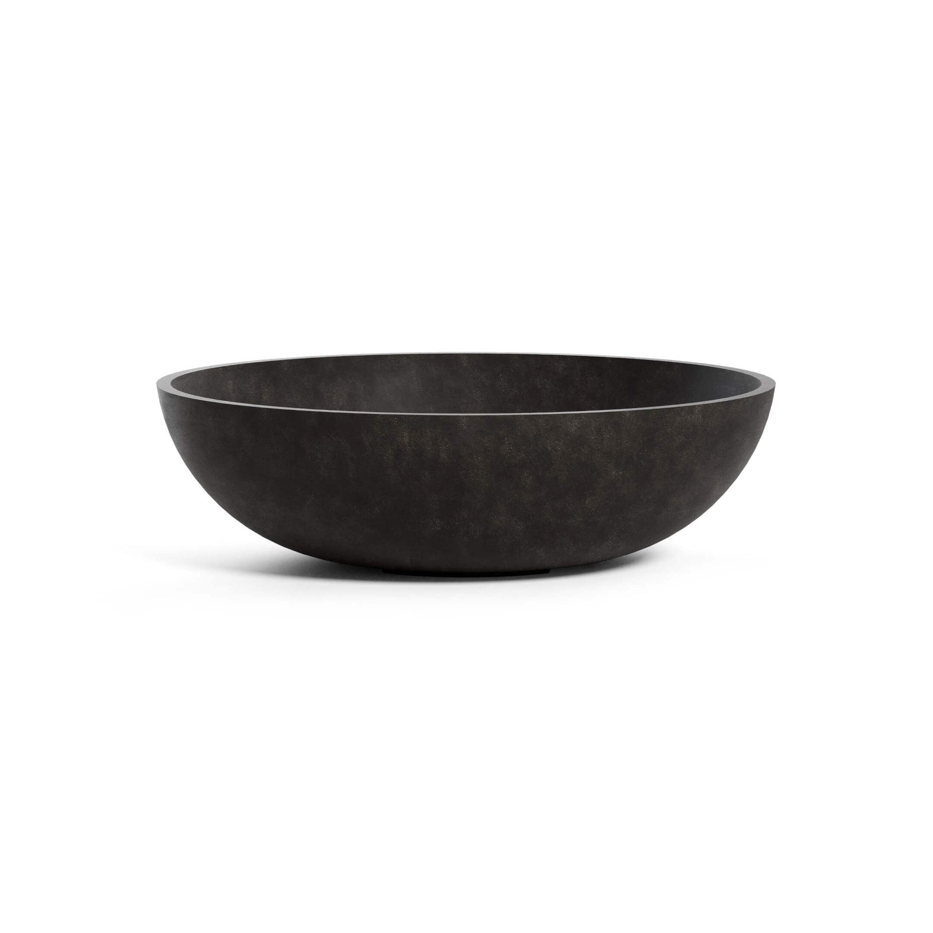 COSAPOTS Cavo 80 Modern Wide Low Planter – Lightweight Fiberglass Indoor/Outdoor Pot – 31.5” L x 31.5” W x 10.4” H – Brown Stone - Brown Stone,31.5 in diam. x 10.4 in