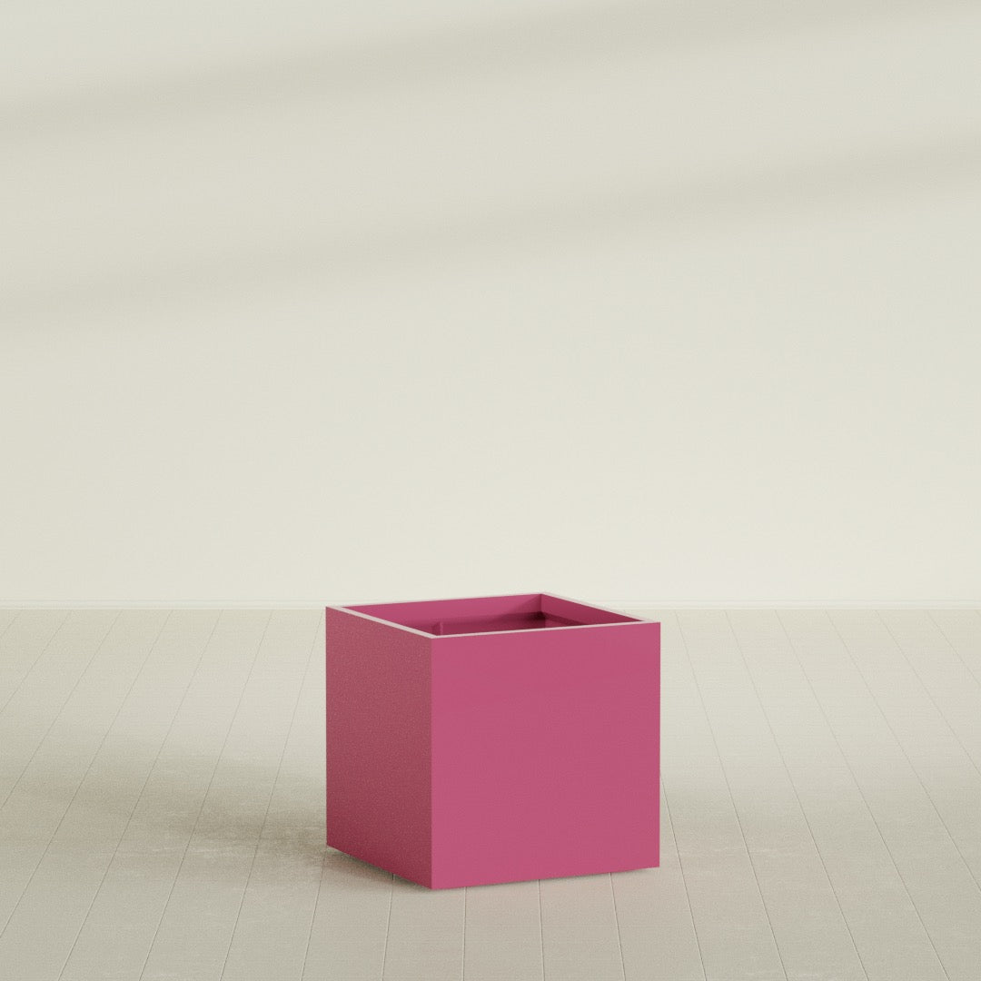 Montroy Large Cube Square Fiberglass Planter - 32 in x 32 in x 32 in - Gloss Pink Violet - Gloss Pink Violet,32 in x 32 in x 32 in