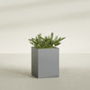 Brisbane Large Rectangle Fiberglass Planter - 24 in x 24 in x 32 in - Metallic Gunmetal - Metallic Gunmetal,24 in x 24 in x 32 in