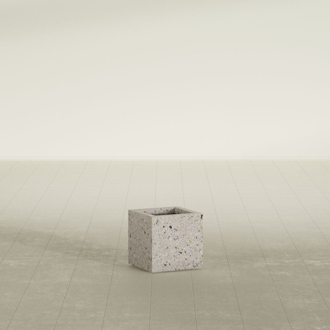 ProTone Fiberglass Premium Finish Small Cube Square Planter - 12 in x 12 in x 12 in - StoneLight - Greystone - StoneLight - Greystone,12 in x 12 in x 12 in